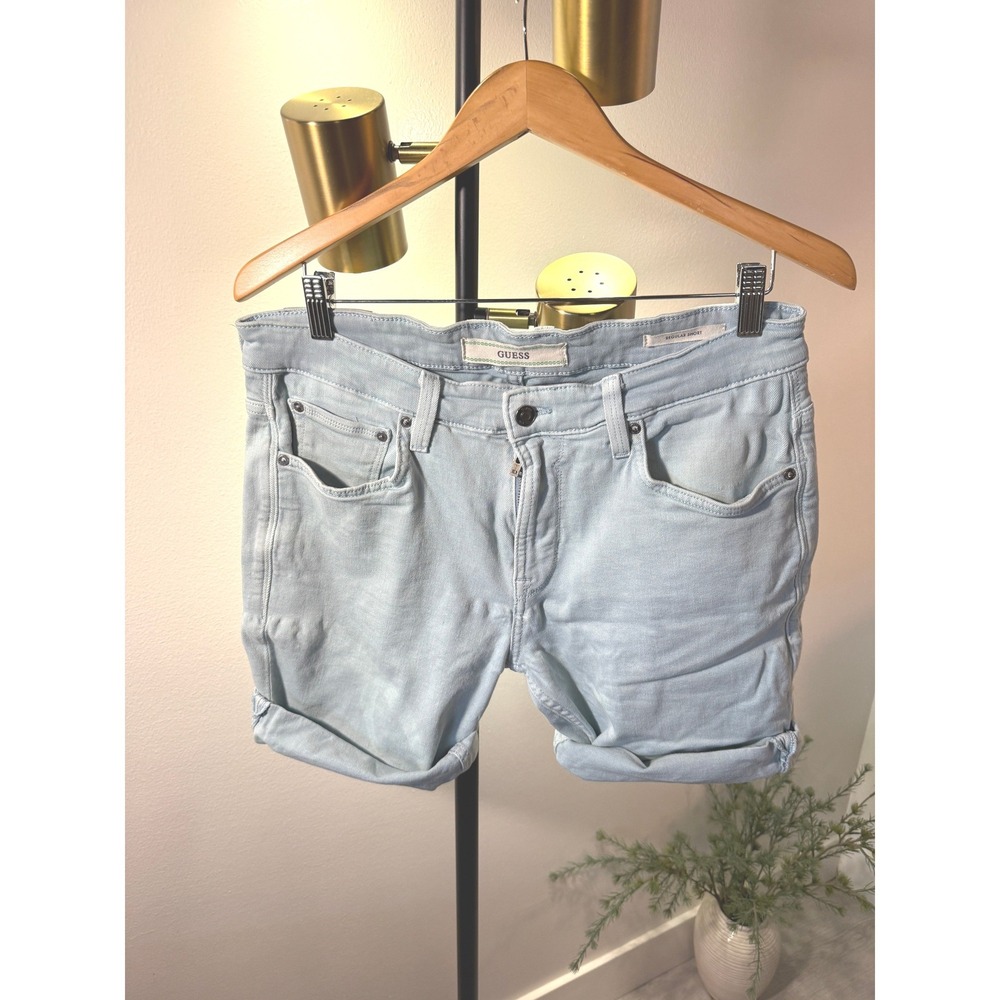 Guess 33 wmns 12/14 xl stretchy cuffed jorts midsize denim cute perfect comfort